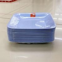 ราคา 12ใบ จานสี่เหลี่ยม ขนาด 7 5นิ้ว จานข้าว จานข้าวมันไก่ จานส้มตำ จานพลาสติก ABS ตราม้าทอง Golden Horse Plastic ABS Plate pack of 12 pcs (17179252419)