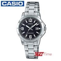 ราคา Casio Standard นาฬิกาข้อมือผู้หญิง สายสแตนเลส รุ่น LTP V004D 1B2UDF หน้าปัดสีดำ (2264482406)