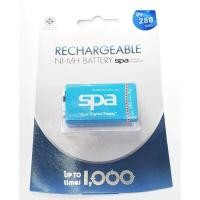 ราคา ถ่านชาร์จ Spa 9V 280 mAh Ni MH ถ่านเป็นสีดำ (409334327)