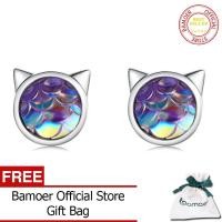 ราคา BAMOER ต่างหูรูปแมวเงินแท้925สำหรับผู้หญิงตุ้มหูเครื่องประดับแฟชั่น SCE1301 (10172953035)