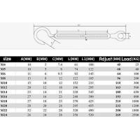 ราคา เกรียวเร่ง สแตนเลส SUS 304 ขนาด M4M5M6M8M10M12 Stainless Steel Turnbuckle Hook Eye (19509657914)