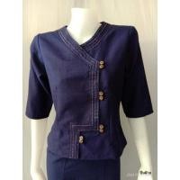 ราคา เสื้อพื้นเมือง เสื้อป้ายกระดุมกะลา เสื้อผ้าฝ้าย ผ้าชินมัย (839724617)