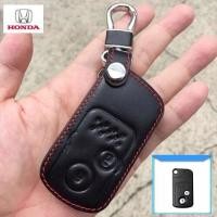 ราคา ซองหนังแท้ ใส่กุญแจรีโมทรถยนต์ รุ่นโลโก้เหล็ก Honda CityCivicCrv Keyless 2 ปุ่ม (16611056853)