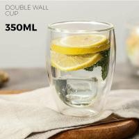 ราคา แก้วน้ำสองชั้น แก้วใสสองชั้น แก้วกาแฟสองชั้น มี 4 ขนาดให้เลือก 80 250 350 450 ml Heat Resistant Double Wall Glass Coffee Tea Cups (10033392276)
