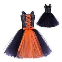 ราคา สีดำสีส้มสาวแม่มดฮาโลวีนเครื่องแต่งกายเด็กCarnival Partyชุดเด็กผู้หญิงTutuชุดและเสื้อคลุมหมวกไม้กวาดเสื้อผ้าเด็ก (20546045137)