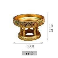 ราคา ขันโตก ขันโตกไม้ ขันโตกปิดทอง แต่งลายปิดทอง ประดับด้วยกระจกหลากสี (20870868072)