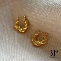 ราคา URPALS ต่างหูสายฝอ Croissant Set Stainless ชุบทอง 18K คุณภาพสูง ใส่อาบน้ำ ออกกำลังกายได้ (20851167885)