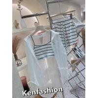 ราคา เซต3ชิ้นสายเดี่ยว เสื้อคลุมแขนยาวกางเกงขาสั้น (20354062636)