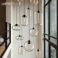 ราคา พร้อมสต็อก Vintage จี้โคมไฟแขวน Art Glass จี้แสงโปร่งใสแก้วโคมไฟระย้า (7465405968)