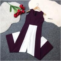 ราคา TW10564 Jumpsuit แขนกุดทูโทน (1689572598)