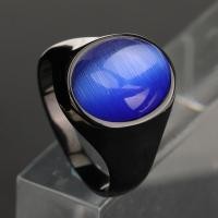 ราคา ทับทิมไพลิน Multicolor พลอยสีดำไทเทเนียมเหล็กขัดผู้ชายพังก์แฟชั่นเครื่องประดับแหวนนิ้ว (16102848565)