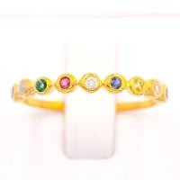 ราคา Happy Jewelry แหวนพลอยนพเก้าแท้ ทองแท้ 9k PL151 (9578375504)