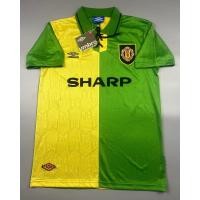 ราคา เสื้อบอล ย้อนยุค แมนยู 1992 เยือน ขาว เขียว Retro Manchester United Away เรโทร คลาสสิค 1992 94 (20473008014)