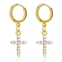 ราคา Vnox ต่างหูกางเขนสีทองสำหรับผู้หญิงผู้ชายเครื่องประดับอัญมณีห้อยหินเพชรสังเคราะห์เป็นประกาย (20401717793)