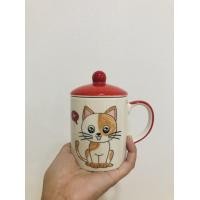 ราคา แก้วน้องแมว มี 3 สี แก้วมัคกาแฟ ชาร้อน พร้อมฝาปิด ลายแมวน่ารัก (19274848769)