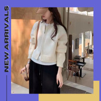 ราคา เสื้อกันหนาวไหมพรม Cardigan Sweater คาดิแกนไหมพรม พร้อมส่งจากไทย ทรงพอดีตัว 2 ซิ๊ปบนล่าง เสื้อกันหนาว ผญ เสื้อคลุมแขนยาวผู้หญิงไหมพรม (21070534810)