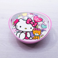 ราคา ชามเมลามีน 7 นิ้ว ชามมีหู มีฝาปิด ชามเด็ก ลายการ์ตูน คิตตี้ (10289823984)