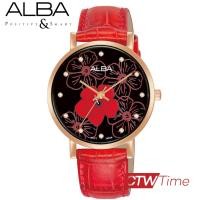 ราคา Alba Thailand Creation นาฬิกาข้อมือผู้หญิง สายหนังสีแดง รุ่น AH8810X1 หน้าปัด ดอกชบาสีแดง (6659974246)