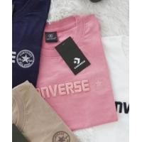 ราคา พร้อมส่ง เสื้อยืดงานปัก converse สีพื้น คอกลม แขนสั้น ผ้าคอตตอนนิ่ม ทรงตรง (20796419505)