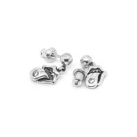 ราคา Chrome Hearts Sterling Silver 925 เครื่องประดับเงินแท้ ต่างหู Heart Lip Drop Earring Code CED036 (13638636696)