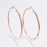 ราคา 1Pair 304 Stainless Steel Big Hoop Earrings Rose Gold 12 Gauge 44 46x2mm pin 0 7x1mm (20882360892)