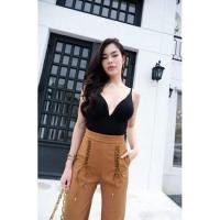 ราคา กางเกงขายาวเอวสูงทรงกระบอก แต่งเชือกไขว้หน้า งานสวยมากผ้าดี ป้ายNontawat (17715181246)