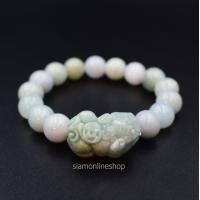 ราคา JADE หยกพม่าแท้ โทนสีขาว ขนาด 10 มม ประดับปี่เซียะหยกแท้ by siamonlineshop (1380012860)