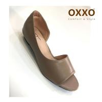 ราคา OXXOรองเท้าแฟชั่นส้นเตี้ยเปิดหน้า เปิดข้าง กระชับส้นเท้าด้วยการเสริมยางยืด ส้นกันลื่น หนังนิ่ม SM3317 (19882573820)