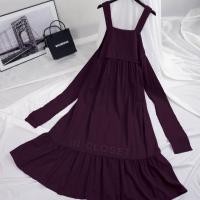 ราคา ชุดเดรส lll Freesize lll PE057 สายเดี่ยว มีโบว์ผูกหลัง แต่งดีเทลระบายที่ชายกระโปรง ผ้าไหมอิตาลี (18864739123)