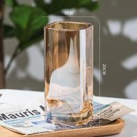 ราคา แจกันดอกไม้ แจกันแก้วทรงสี่เหลี่ยม แจกันแก้วลายเพชร สไตล์นอร์ดิก MH 178 แจกันใส่ดอกไม้ แก้วโปร่งใส (18536184607)