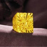 ราคา Kemstone ครอบงำ 24 พันชุบทองปรับมังกรแหวนแฟชั่นเครื่องประดับทองเลียนแบบของขวัญสำหรับผู้ชาย (916756310)