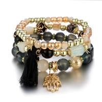 ราคา ชุดกำไลข้อมือสวยๆมือสไตล์โบฮีเมียน3ชิ้น เซ็ตสำหรับผู้หญิงมีพู่ประดับลูกปัดหลากสีเครื่องประดับแบบโบฮีเมียนสำหรับเด็กผู้หญิง (21171134102)