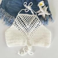 ราคา ผู้หญิงถักโครเชต์ Handmade ถักบิกินี่ชายหาด Halter Cami Tank Crop Tops (6352102968)