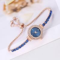 ราคา นาฬิกาควอตซ์ของผู้หญิงฝังเพชรหลากสีสายรัดเพชรเม็ดกลมนาฬิกาผู้หญิงปรับนาฬิกากําไลได้ฟรี (19687081654)