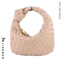 ราคา LIKEBAG กระเป๋าสานแฟชั่นแบบออริจินัลหนัง PU ซิปกระเป๋าทอมือแท้สำหรับผู้หญิง (14535500759)