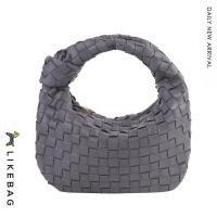 ราคา LIKEBAG กระเป๋าสานแฟชั่นแบบออริจินัลหนัง PU ซิปกระเป๋าทอมือแท้สำหรับผู้หญิง (14413776430)