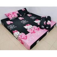 ราคา ชุดผ้าปูที่นอน ผ้าปูที่นอน คิตตี้ สีชมพู ผ้าคอตตอนแท้100 ครบเซ็ต4ชิ้น ผ้าปู ปลอกหมอน ปลอกหมอนข้าง ขนาด 3 5 5 6ฟุต จัดส่งทุกวัน (19316922511)