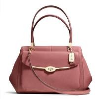 ราคา กระเป๋า Coach แท้ รุ่นหรูจาก Shop หนังฟอกกันรอยขีดข่วน สีสวย ใบใหญ่ ใช้งานง่าย COACH 27854 MADISON SAFFIANO LEATHER MADELINE EAST WEST SATCHEL Rouge (1426824437)