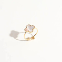 ราคา แหวนใบโคลเวอร์ชุบทองสี่ใบสำหรับผู้หญิงเปิดแหวน (19587068776)