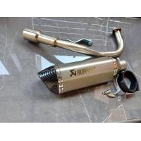 ราคา ชุดท่อ Honda Click 125i ฮอนด้า คลิก125ไอ วัสดุแสตนเลสเกรด304 ปลายท่อ AK14 นิ้วเงินเลเซอร์ปากเคฟล่า (12833635876)