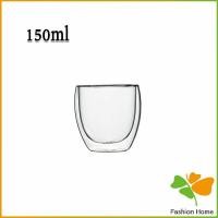 ราคา FASHION แก้วกาแฟ สไตล์ ญี่ปุ่น แก้ว 2 ชั้น แก้ว แก้วใสสองชั้น Double layer glass (16532441725)