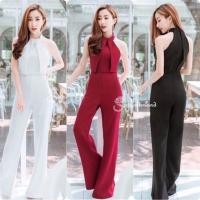 ราคา Tan theta เสื้อผ้าแฟชั่น เสื้อผ้าผู้หญิง ชุดจั้มยาว ชุดไปงาน จั้มสูทขายาวออกงาน สี แดง ดำ ขาว พร้อมส่ง (1206076993)