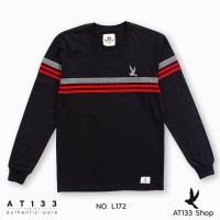 ราคา เสื้อยืดแขนยาวคาดแถบ 3 สี ปักนก L17 (6290752140)