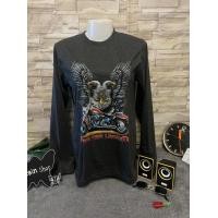 ราคา เสื้อยืดสีพื้นแขนยาวสกรีนลายหน้าหลัง สไตล์วินเทจ เสื้่อยืดสกรีนลายหน้าหลัง วินเทจ 90s (14983754838)