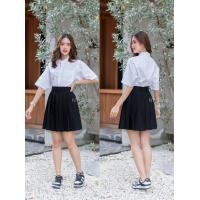 ราคา กระโปรงพลีทเอวขอบ กระโปรงนักศึกษาพลีท จีบใหญ่ จีบทวิส ยาว16 18 ผ้านาโน (16983106848)