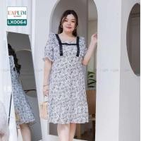 ราคา LX0064 ชุดเดรส สาวอวบ เดรสพิมพ์ลายดอกไม้ คอเหลี่ยม แต่งลายปักช่วงคอ แขนสั้น มีซิปด้านข้าง มีซับด้านในทั้งตัว เสื้อผ้าพลัสไซส์ เสื้อผ้าสาวอวบ คุณภาพพรีเมี่ยม ชุด เดรส สาว อวบ ชุด เดรส คน อ้วน (19681028