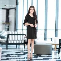 ราคา เดรสฮานาโกะฟรีไซร์ พร้อมชีฟองคลุมไหล่ อก36นิ้ว เอว32นิ้ว สะโพก38นิ้ว ความยาว34 5นิ้ว S185 (16187824987)