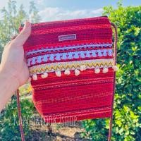 ราคา กระเป๋าผ้าทอ กระเป๋าสะพายแต่งพู่ ตกแต่งไม่ซ้ำแบบ กระเป๋าสะพายข้าง แฮนด์เมด handmade kapooklook ตกแต่ง (9583512982)