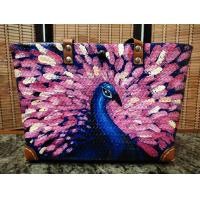 ราคา กระเป๋าสานกระจูดย้อมสี ลายเพ้นท์ทำด้วยมือ แฮนด์เมดทั้งชิ้น มีหลายขนาด (21122402306)