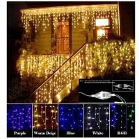 ราคา PANDHYS ไฟม่านน้ำแข็ง100LED 10Mม่านน้ำแข็งสายไฟคริสต์มาส งานแต่งงาน ปาร์ตี้พวง AC 110V 220V โคมไฟ Led กันน้ำกลางแจ้ง (9530511683)